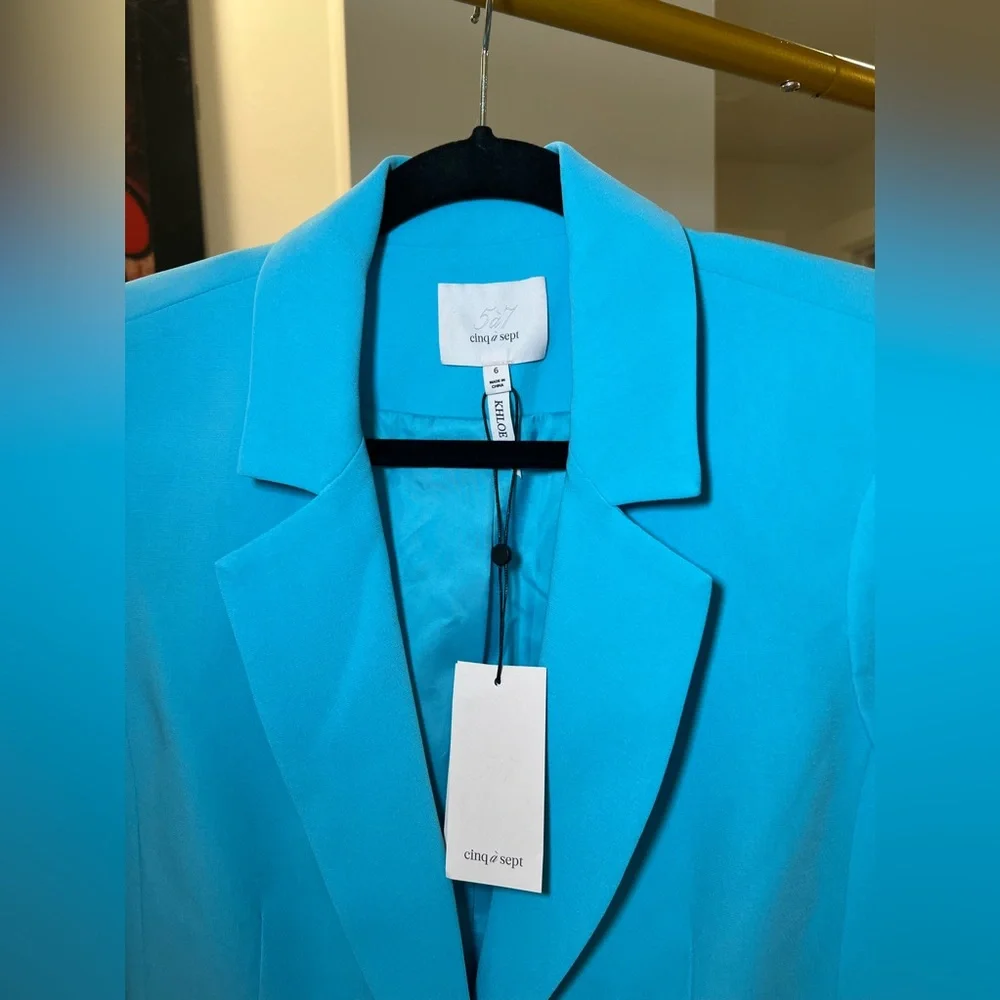 NEW WITH TAGS! Cinq a Sept Petite Khloe Blazer in Cyan - Picture 6 of 9